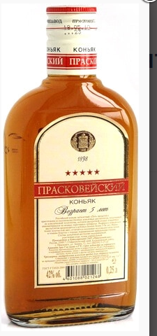 Коньяк "Пять звездочек" пятилетний 0,25л/12 40% (АО Прасковейское)